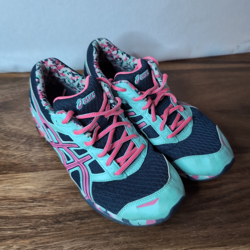Asics Gel-Frantic 7 Womens Running Shoes Mint Pink Navy Camo T3A6Q US 9